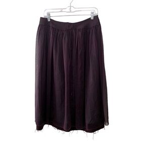 FLEURS Semi Sheer Dark Purple Full Skirt Size 40 EU 8-10 US Fairy Whimsigoth